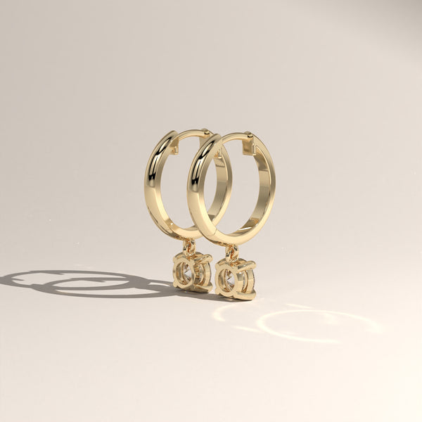Round Lab-Grown Diamond Drop Huggie Earrings – Lucia