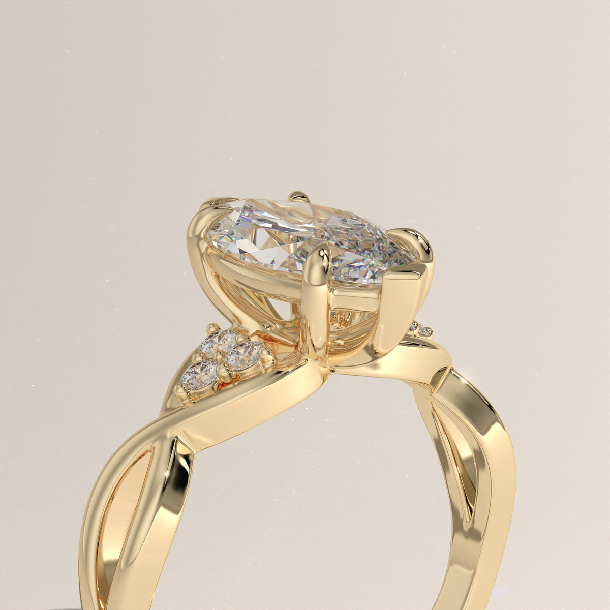 2ct Marquise Lab-Grown Diamond Twist Band Engagement Ring – Ivy