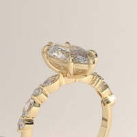 Yellow Gold 2ct Marquise Lab-Grown Diamond Five Stone Engagement Ring – Selene, view 2 — Verasah