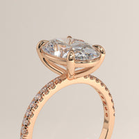 Rose Gold 3.5ct Oval Lab-Grown Diamond Engagement Ring, view 2 — Verasah