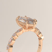 Rose Gold 2ct Marquise Lab-Grown Diamond Five Stone Engagement Ring – Selene, view 2 — Verasah
