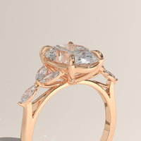 Rose Gold 3.19ct Oval Lab-Grown Diamond Ring with Side Stones - Maria, view 2 — Verasah