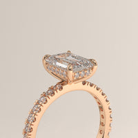 Rose Gold 2ct Emerald Cut Lab-Grown Diamond Pavé Engagement Ring – Sloane, view 2 — Verasah