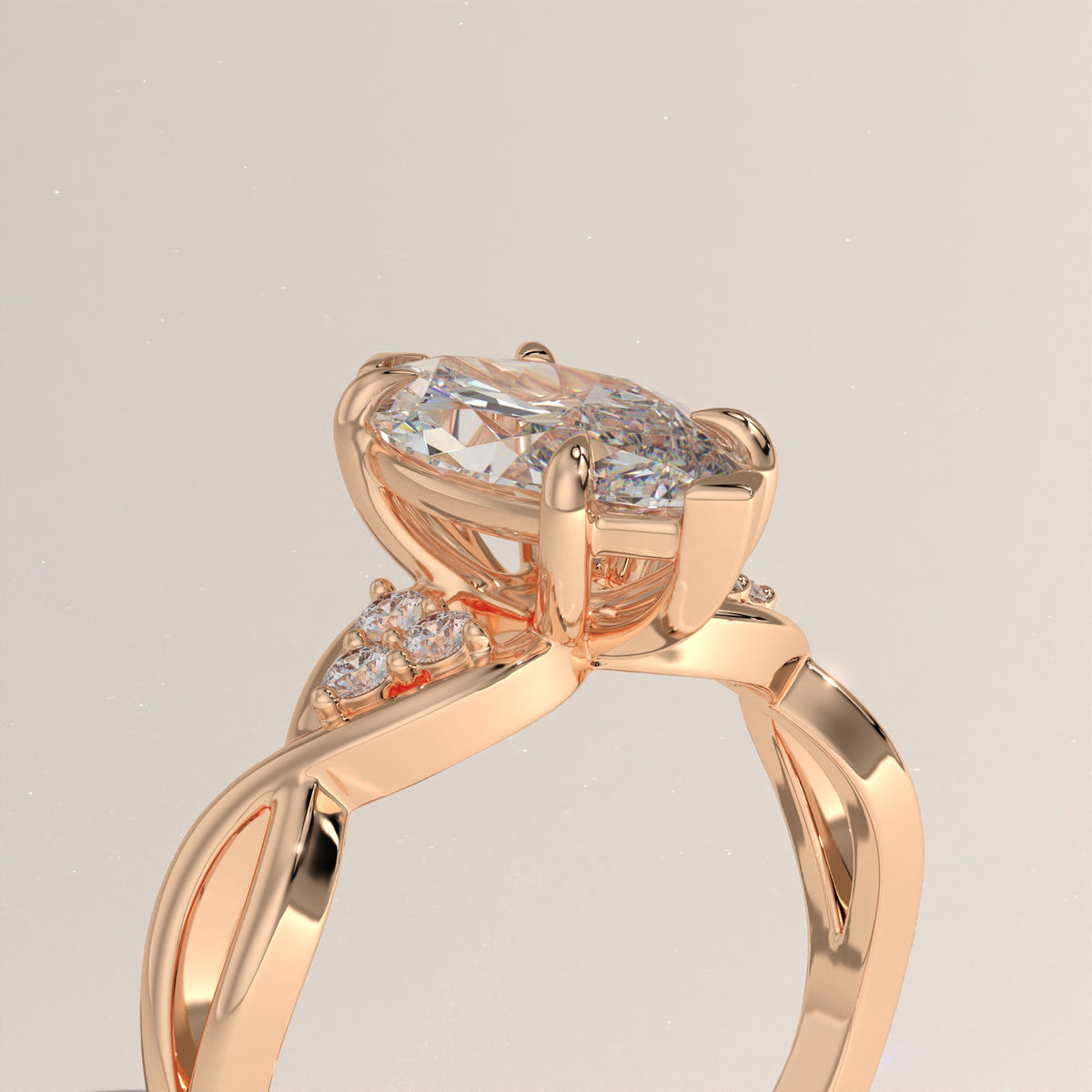 2ct Marquise Lab-Grown Diamond Twist Band Engagement Ring – Ivy