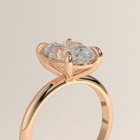 Rose Gold 2ct Oval Lab-Grown Diamond Solitaire Engagement Ring – Adele, view 2 — Verasah