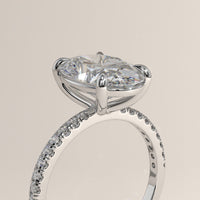 White Gold 3.5ct Oval Lab-Grown Diamond Engagement Ring, view 2 — Verasah