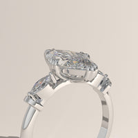 White Gold 2.22ct Marquise Lab-Grown Diamond Three Stone Ring - Maha, view 2 — Verasah