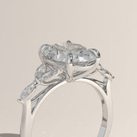 White Gold 3.19ct Oval Lab-Grown Diamond Ring with Side Stones - Maria, view 2 — Verasah