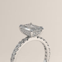 White Gold 2ct Emerald Cut Lab-Grown Diamond Pavé Engagement Ring – Sloane, view 2 — Verasah