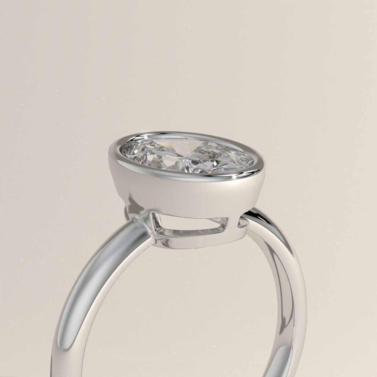 2.3ct Oval Lab-Grown Diamond Bezel Solitaire Engagement Ring – Carrie