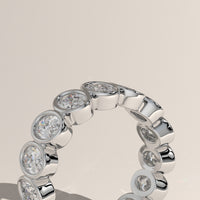 White Gold 3.4ct TW Oval Lab Grown Diamond Eternity Band, view 2 — Verasah