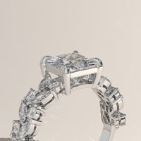 White Gold 2.51ct Princess Lab-Grown Diamond Engagement Ring - Vienna, view 2 — Verasah