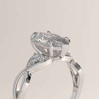 White Gold 2.13ct Marquise Lab-Grown Diamond Twist Band Engagement Ring – Ivy, view 2 — Verasah