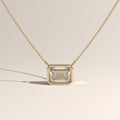 1ct Emerald Cut Lab-Grown Diamond Bezel Necklace – Harper
