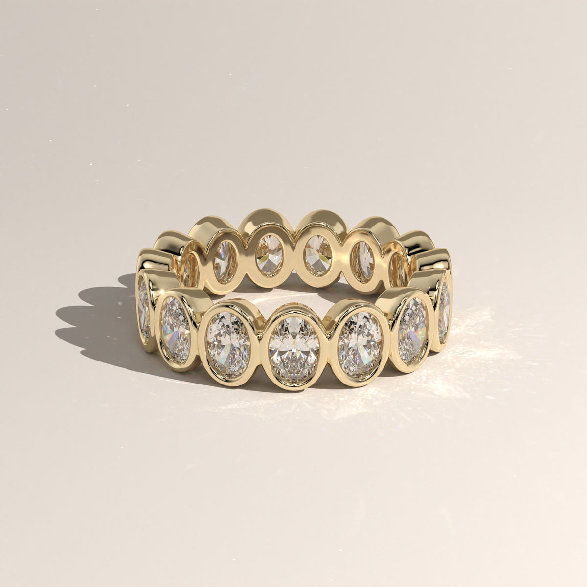 3.4ct TW Oval Lab-Grown Diamond Bezel Eternity Band – Kiara