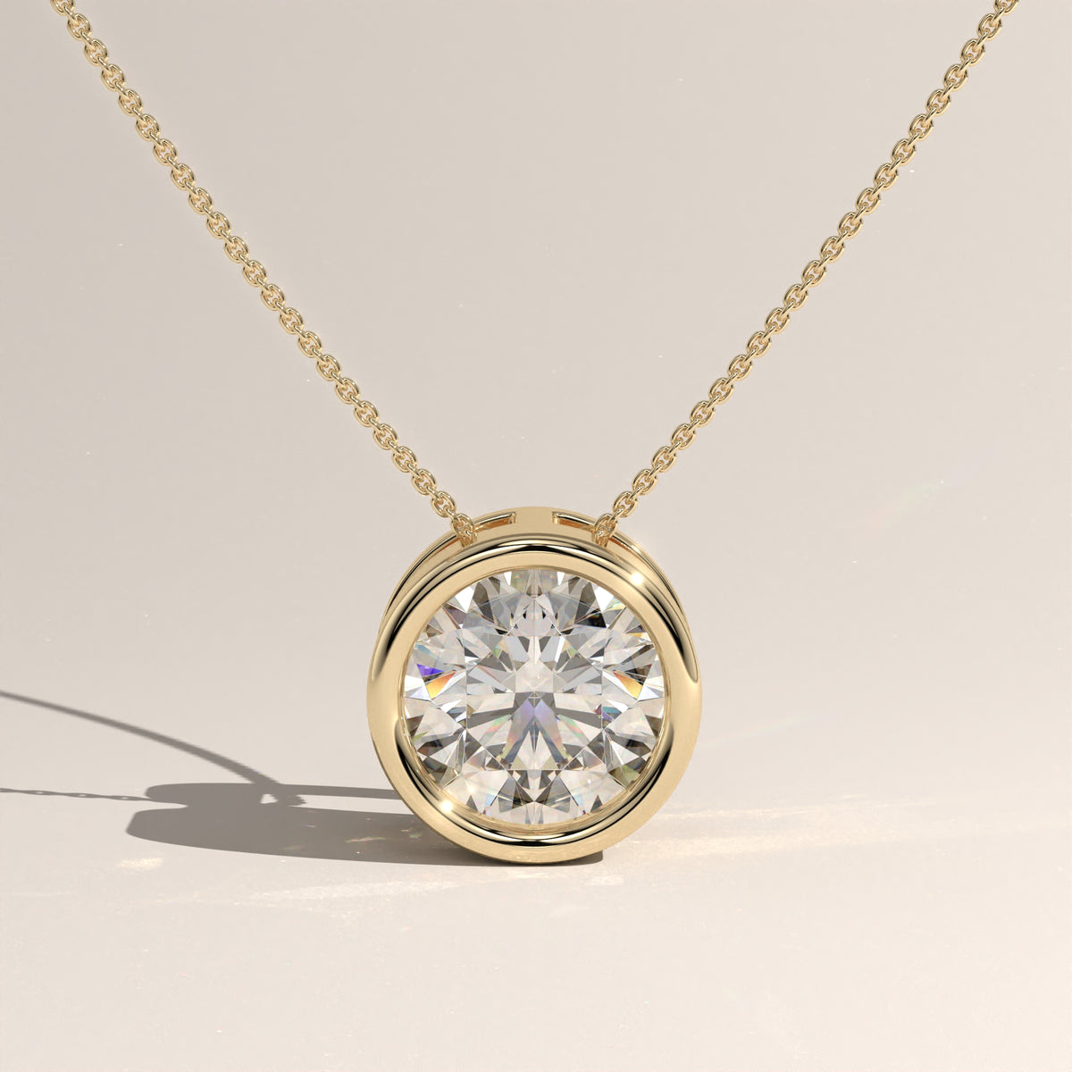 1.92ct Bezel Lab-grown Diamond Pendant Necklace - Nicole
