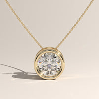 Yellow Gold 1.92ct Bezel Lab-grown Diamond Pendant Necklace - Nicole — Verasah