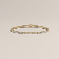 Yellow Gold 3ct TW Round Lab-Grown Diamond Tennis Bracelet – Violet, view 2 — Verasah