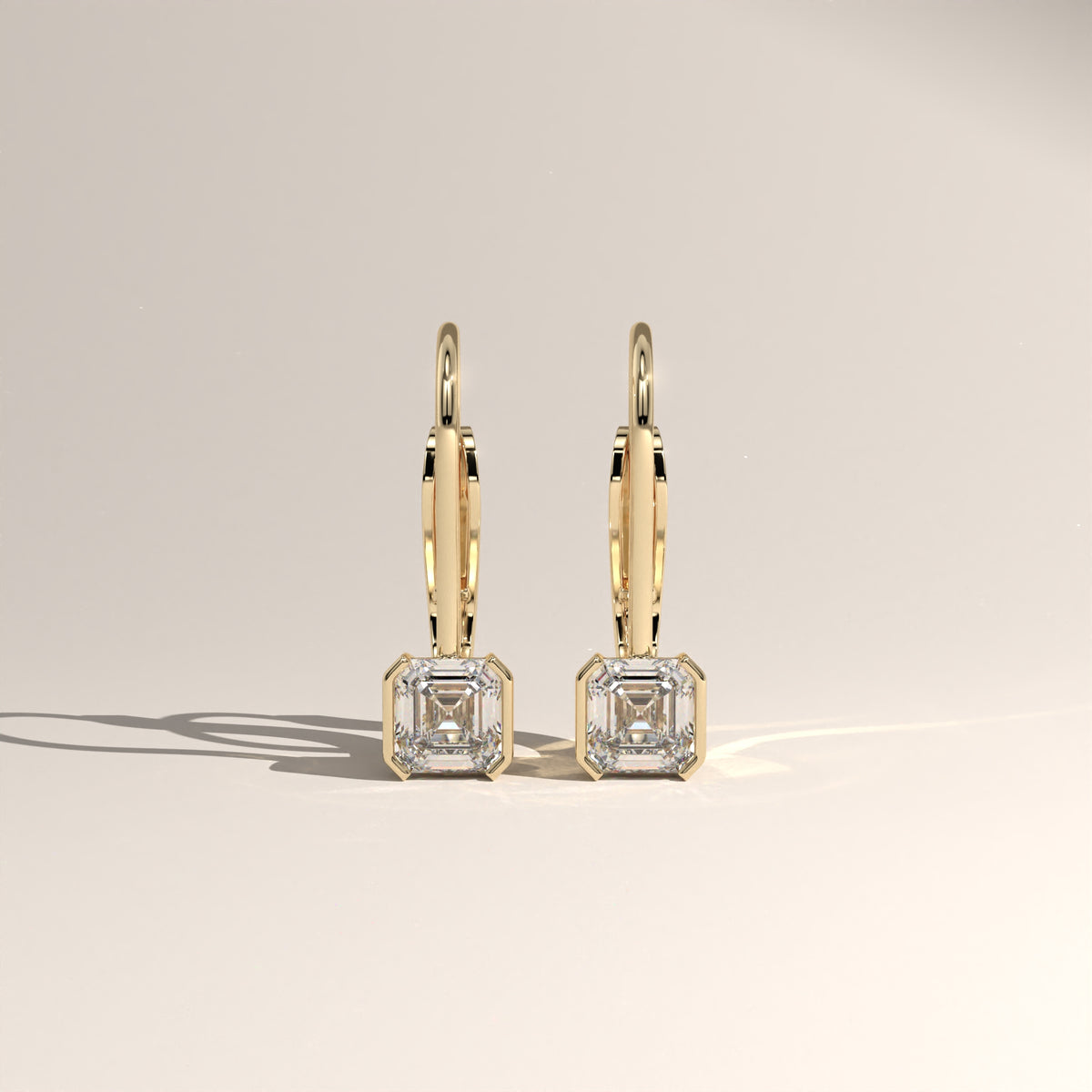 1.50ct TW Square Emerald Cut Lab-Grown Diamond Bezel Drop Earrings – Janet