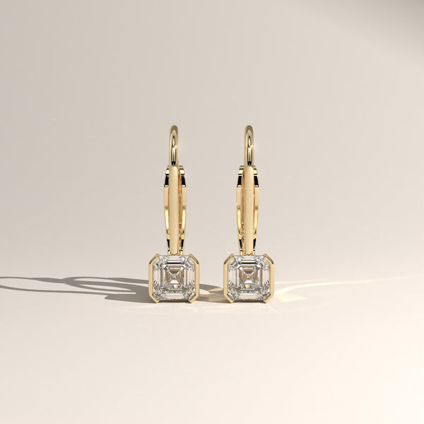 1.50ct TW Square Emerald Cut Lab-Grown Diamond Bezel Drop Earrings – Janet