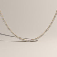 Yellow Gold Round Lab-Grown Diamond Tennis Necklace – Clemantine, view 2 — Verasah