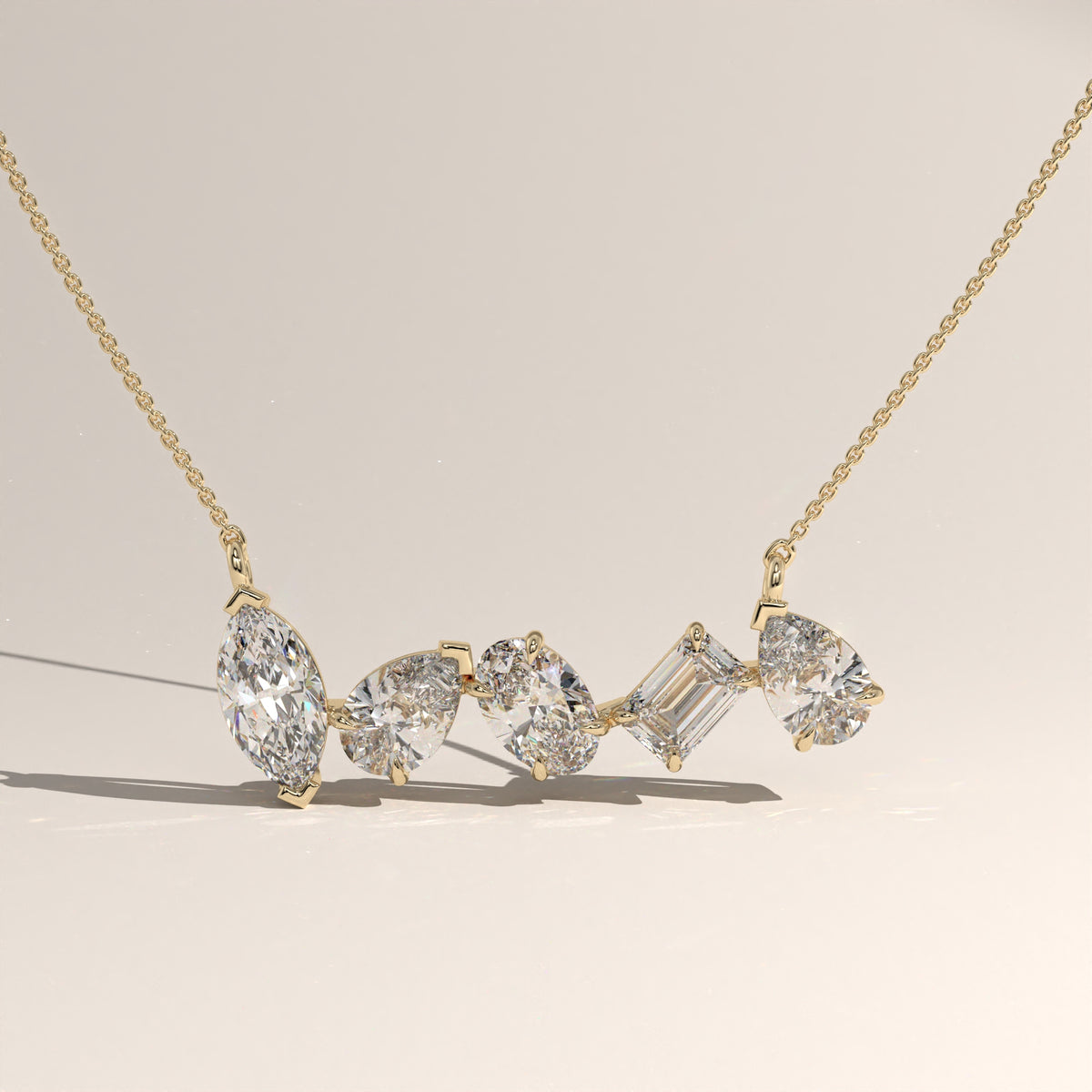 1.77ct TW Mixed Shape Lab-Grown Diamond Bar Necklace – Phoebe
