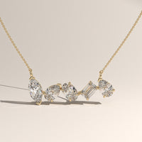 Yellow Gold 1.77ct TW Mixed Shape Lab-Grown Diamond Bar Necklace – Phoebe — Verasah