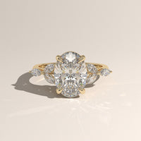 Yellow Gold 3.19ct Oval Lab-Grown Diamond Ring with Side Stones - Maria — Verasah