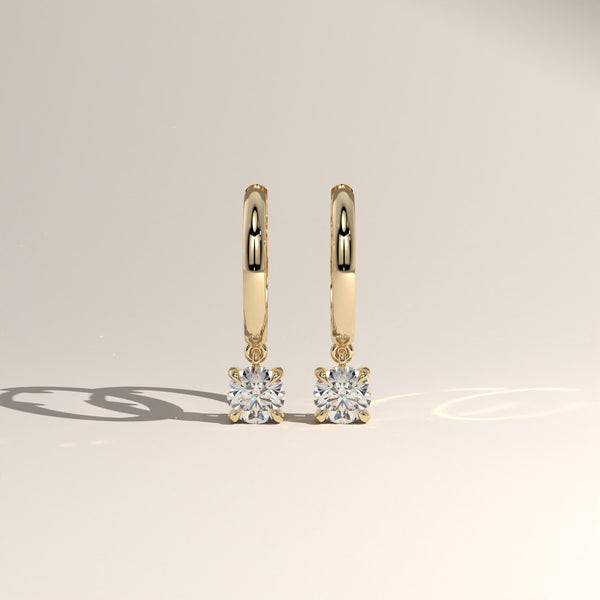 Round Lab-Grown Diamond Drop Huggie Earrings – Lucia