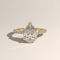 Yellow Gold 2ct Pear Lab-Grown Diamond Pavé Engagement Ring – Ines — Verasah