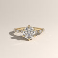 2ct Round Lab-Grown Diamond Engagement Ring with Marquise Diamond Band – Olive