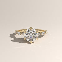 Yellow Gold 2ct Round Lab-Grown Diamond Engagement Ring with Marquise Diamond Band – Olive — Verasah