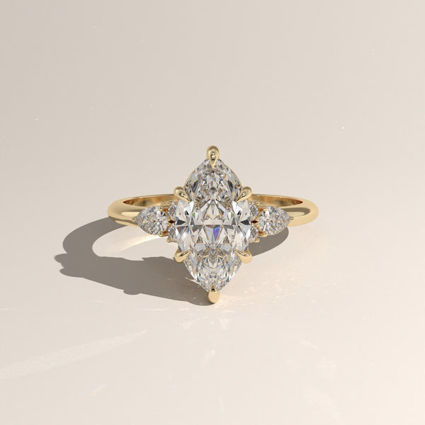 2ct Marquise Lab-Grown Diamond Engagement Ring with Pear Side Stones – Cora