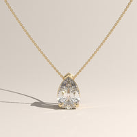 Yellow Gold 1ct Pear Lab-Grown Diamond Pendant Necklace – Rosalie — Verasah
