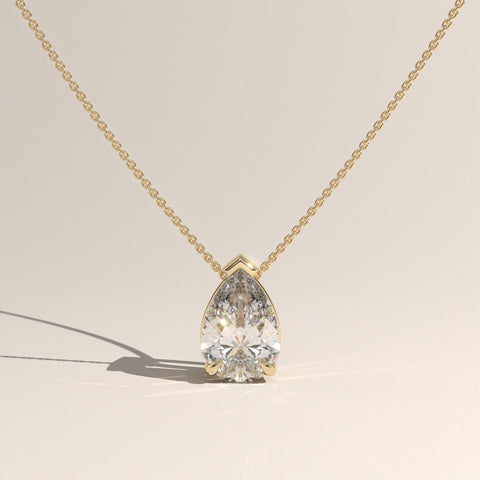 1ct Pear Lab-Grown Diamond Pendant Necklace – Rosalie
