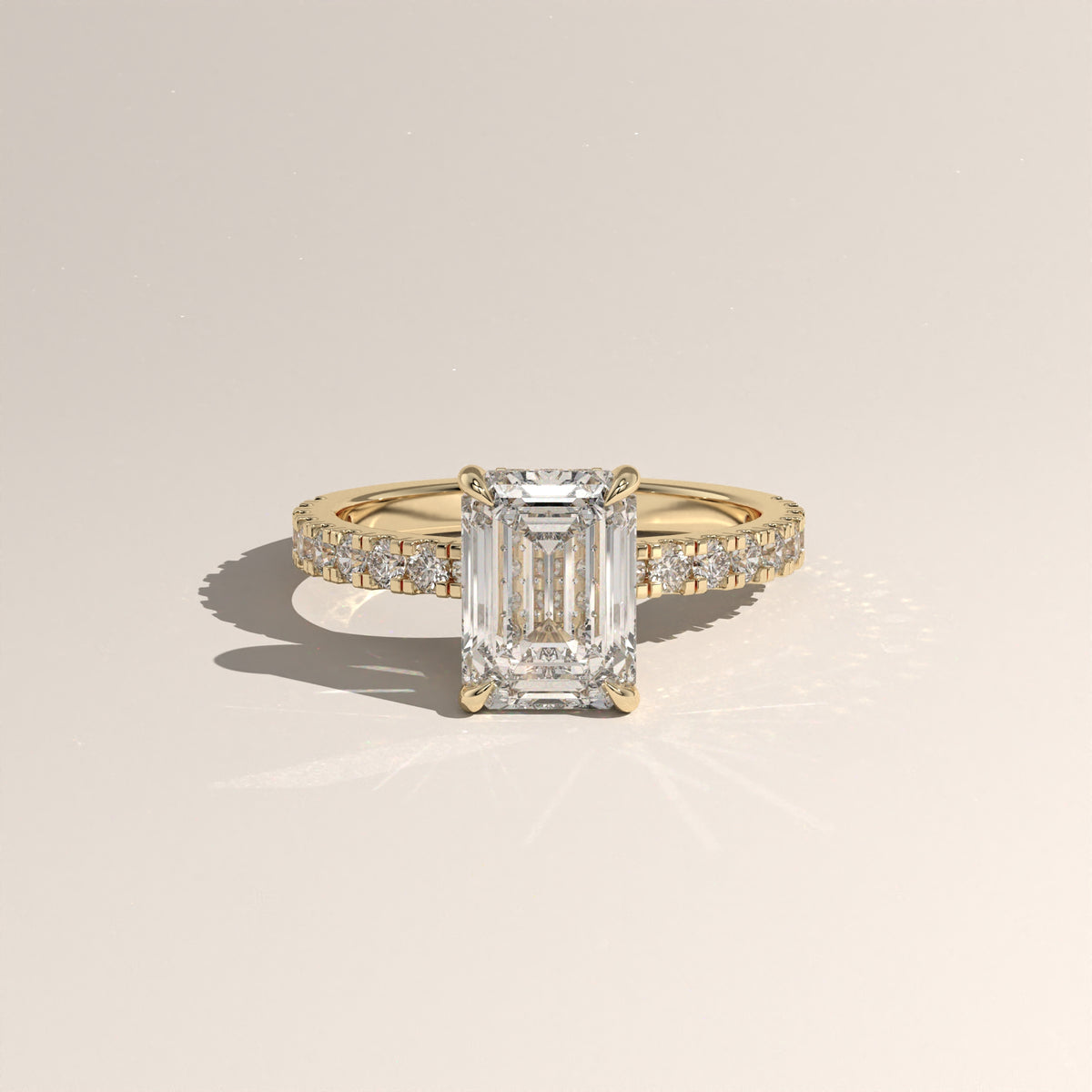 2ct Emerald Cut Lab-Grown Diamond Hidden Halo Pavé Engagement Ring – Sloane