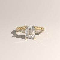 Yellow Gold 2ct Emerald Cut Lab-Grown Diamond Pavé Engagement Ring – Sloane — Verasah