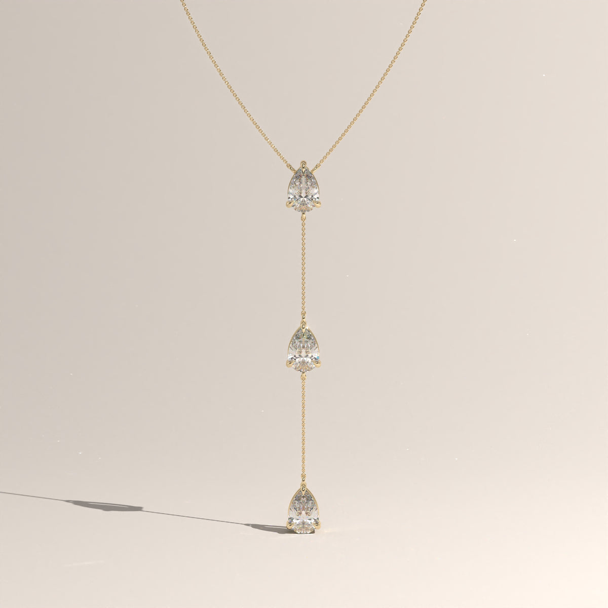 3ct TW Pear Lab-Grown Diamond Lariat Necklace – Clara