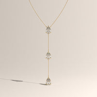 Yellow Gold 3ct TW Pear Lab-Grown Diamond Lariat Necklace – Clara — Verasah