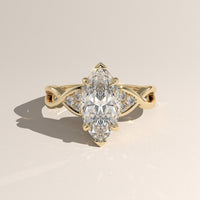 Yellow Gold 2.13ct Marquise Lab-Grown Diamond Twist Band Engagement Ring – Ivy — Verasah