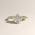 2ct Round Lab-Grown Diamond Engagement Ring with Marquise & Round Side Stones – Ayla