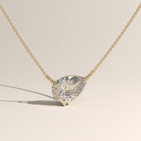Yellow Gold 1ct East-West Pear Lab-Grown Diamond Necklace – Iris — Verasah