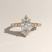 Yellow Gold 2ct Marquise Lab-Grown Diamond Five Stone Engagement Ring – Selene — Verasah
