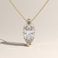 Yellow Gold 1ct Marquise Lab-Grown Diamond Pendant Necklace – Vivienne — Verasah