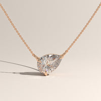 Rose Gold 1ct East-West Pear Lab-Grown Diamond Necklace – Iris — Verasah
