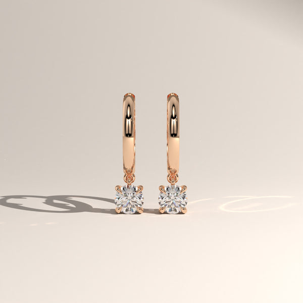Round Lab-Grown Diamond Drop Huggie Earrings – Lucia