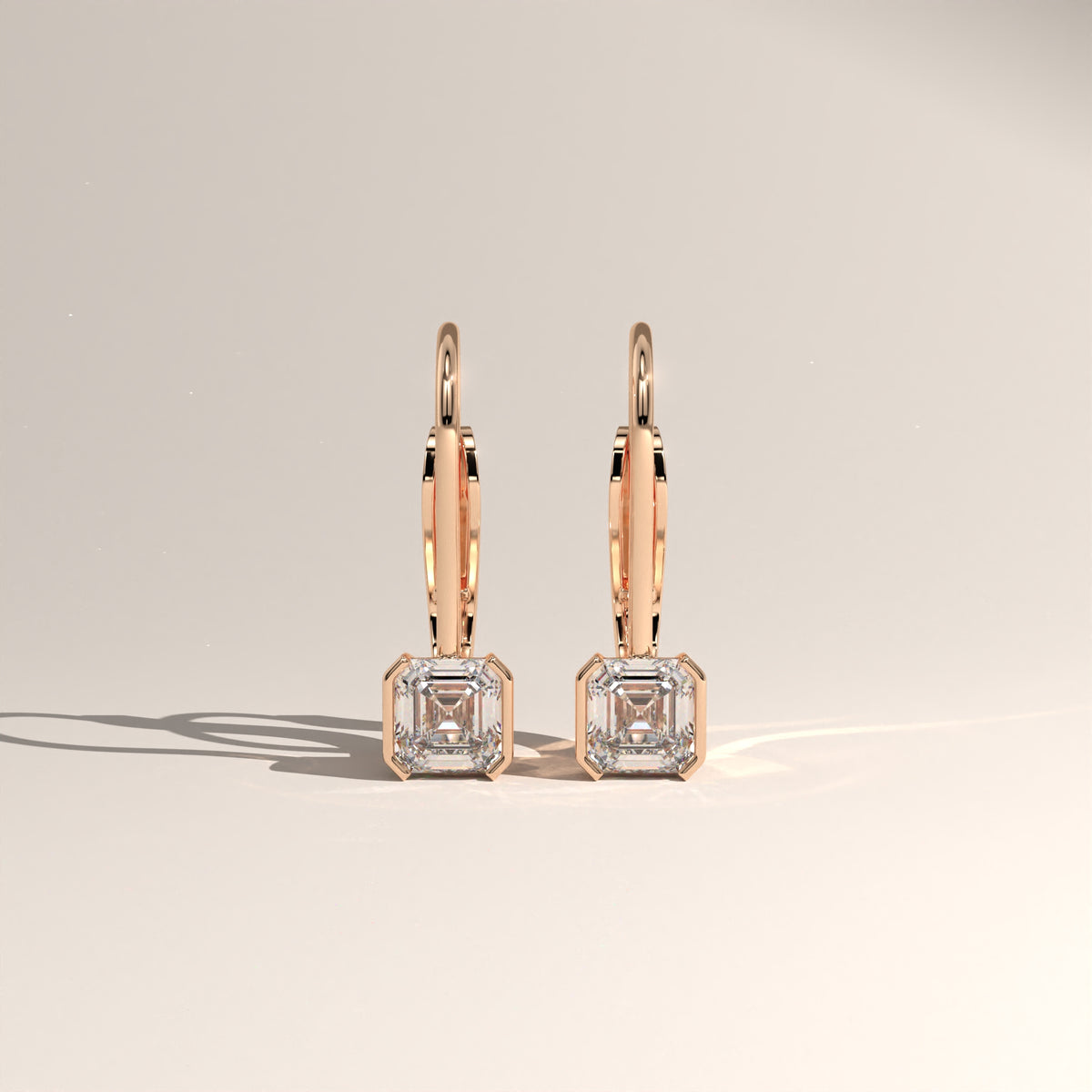 1.50ct TW Square Emerald Cut Lab-Grown Diamond Bezel Drop Earrings – Janet