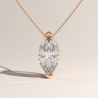 Rose Gold 1ct Marquise Lab-Grown Diamond Pendant Necklace – Vivienne — Verasah