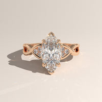 Rose Gold 2.13ct Marquise Lab-Grown Diamond Twist Band Engagement Ring – Ivy — Verasah