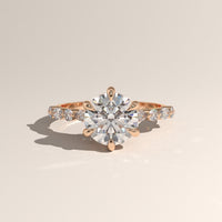Rose Gold 2ct Round Lab-Grown Diamond Engagement Ring with Marquise & Round Side Stones – Ayla — Verasah